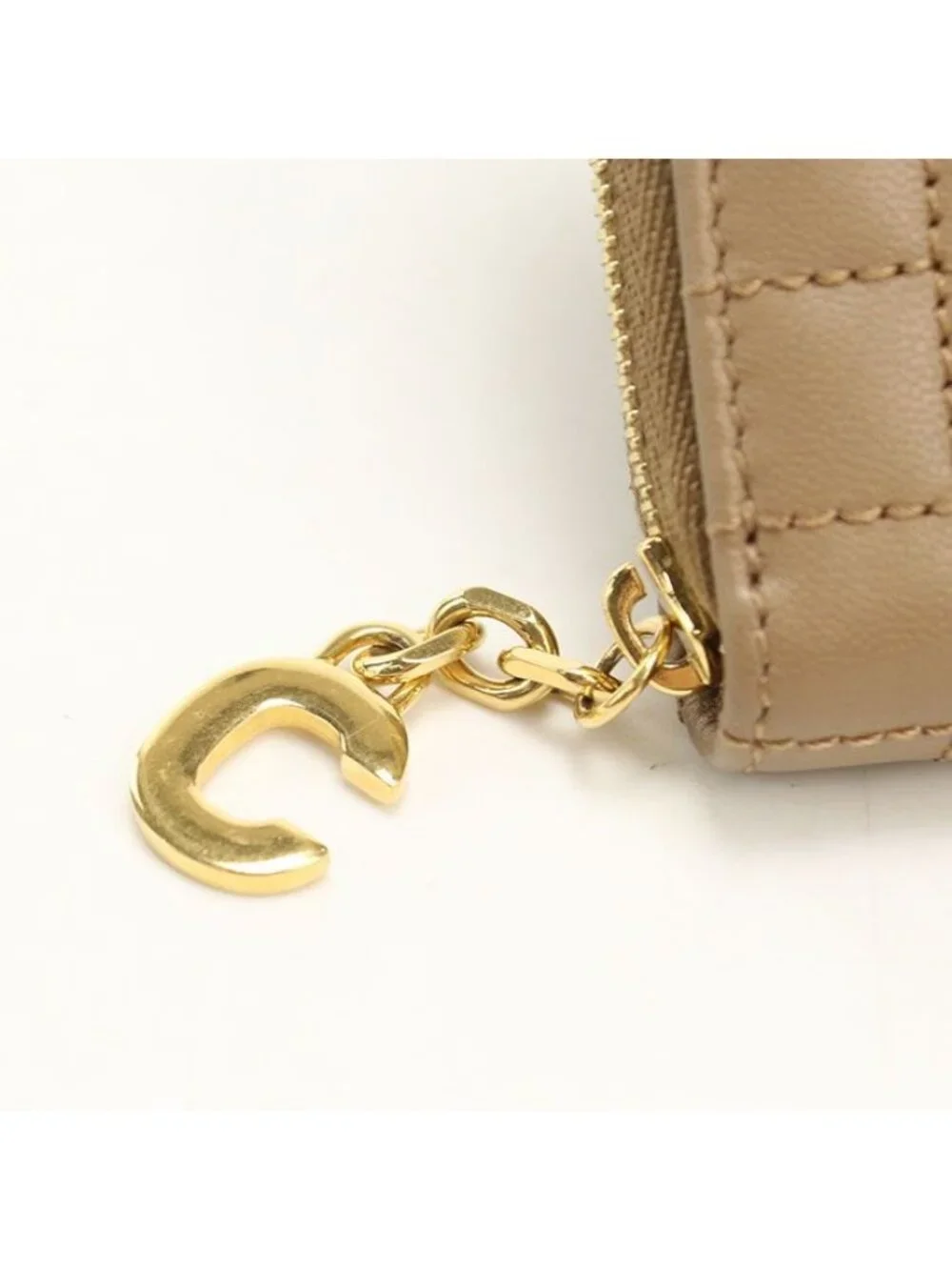 Celine Compact Zip Wallet C Charm Coin Purse Calf